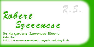 robert szerencse business card